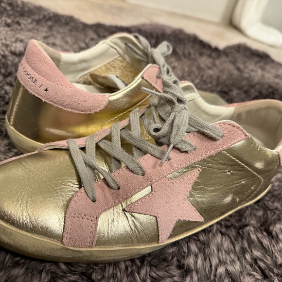 Golden Goose Gold and Pink Star Sneakers - Picture 7 of 14